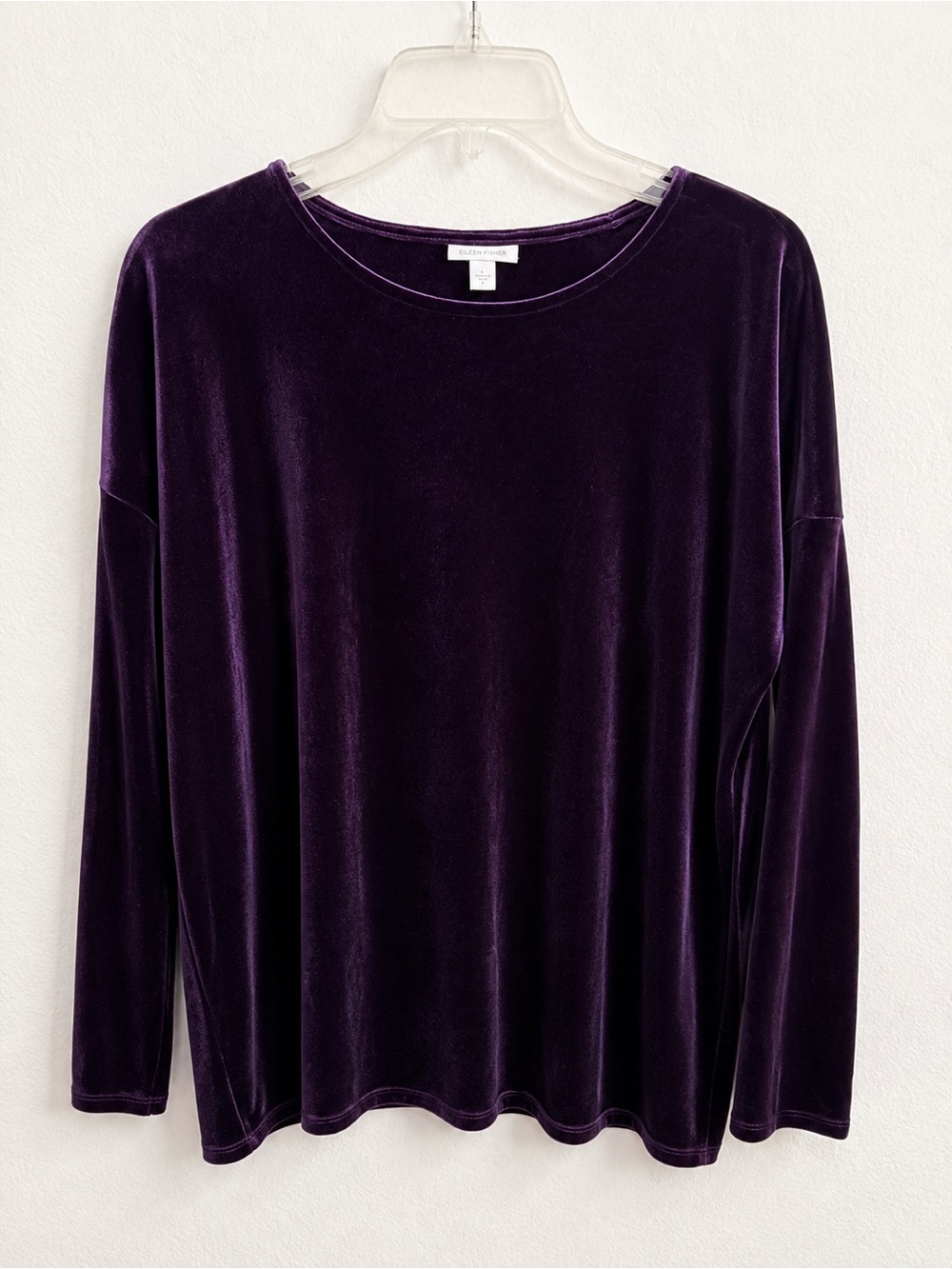 J.Jill Women’s Large Purple Velvet Top Long Sleeve Relaxed Fit Holiday